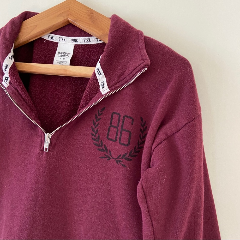 PINK Victoria’s Secret 1/2 Zip Pullover Sweatshirt - Picture 2 of 5